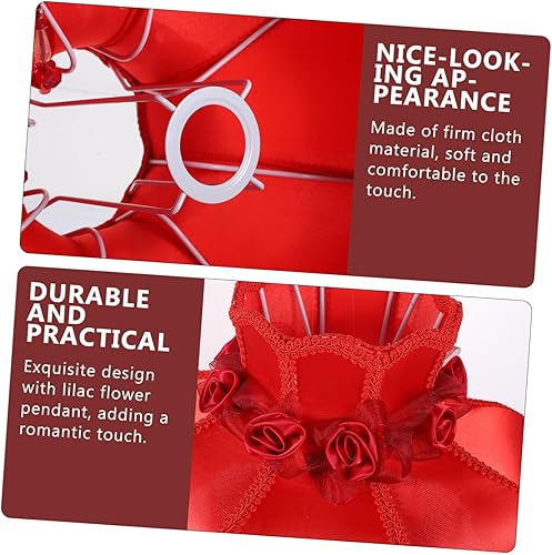 Miniatura 2 de Housoutil Pantalla de lámpara retro europea para casa de campo, accesorio de pantalla de lámpara bohemia, pantalla rústica, pantalla de lino,