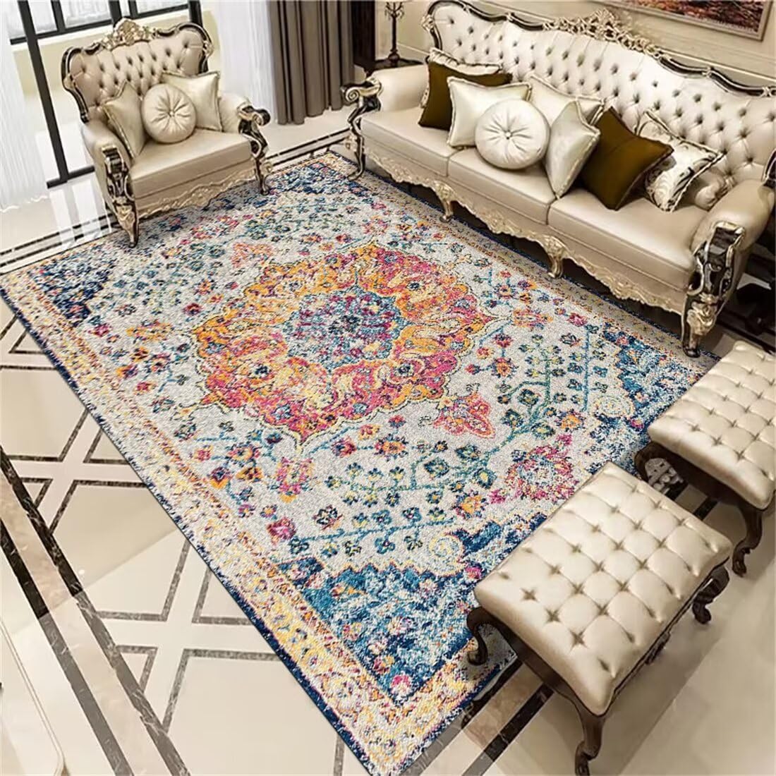Tapis de cuisine lavable xxl résistant à l'eau motif plante verte 120x160