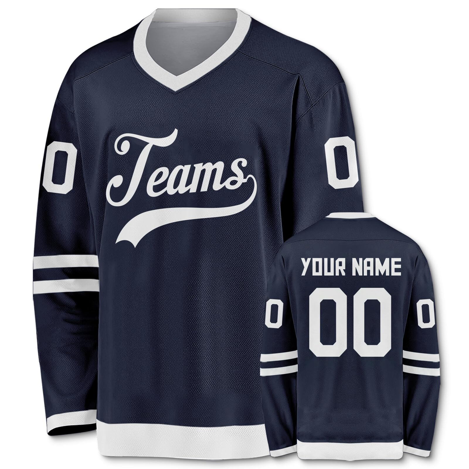 Custom Ice Hockey Jersey Hip Hop Personalized Printed Long Sleeves Hockey Jersey Custom Gift for Men Women Youth Kid