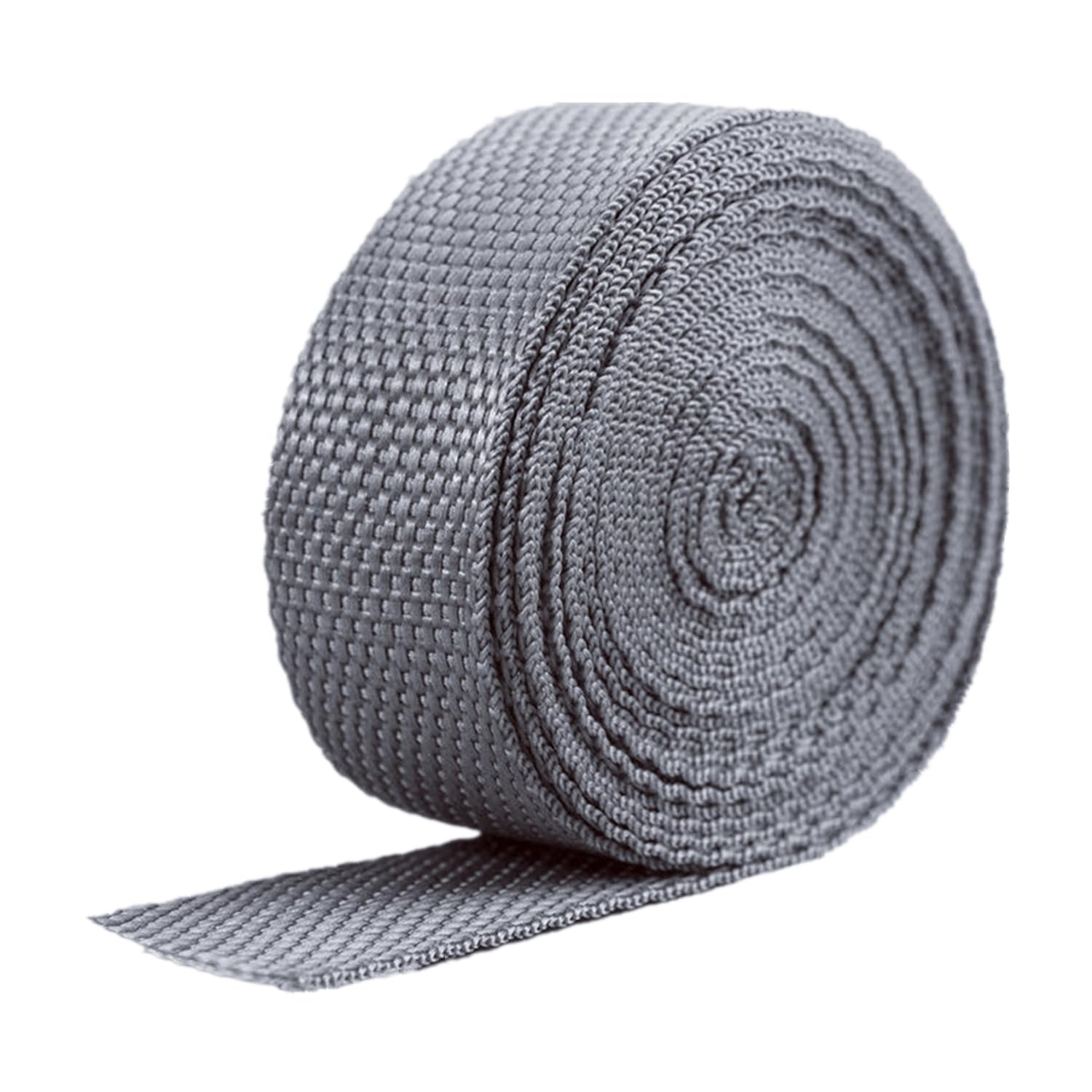 Cinta de algodón, cinta espiga, correa polipropileno 50 mm for tapicería, asas bolsos, costura (gris, 20 yardas)