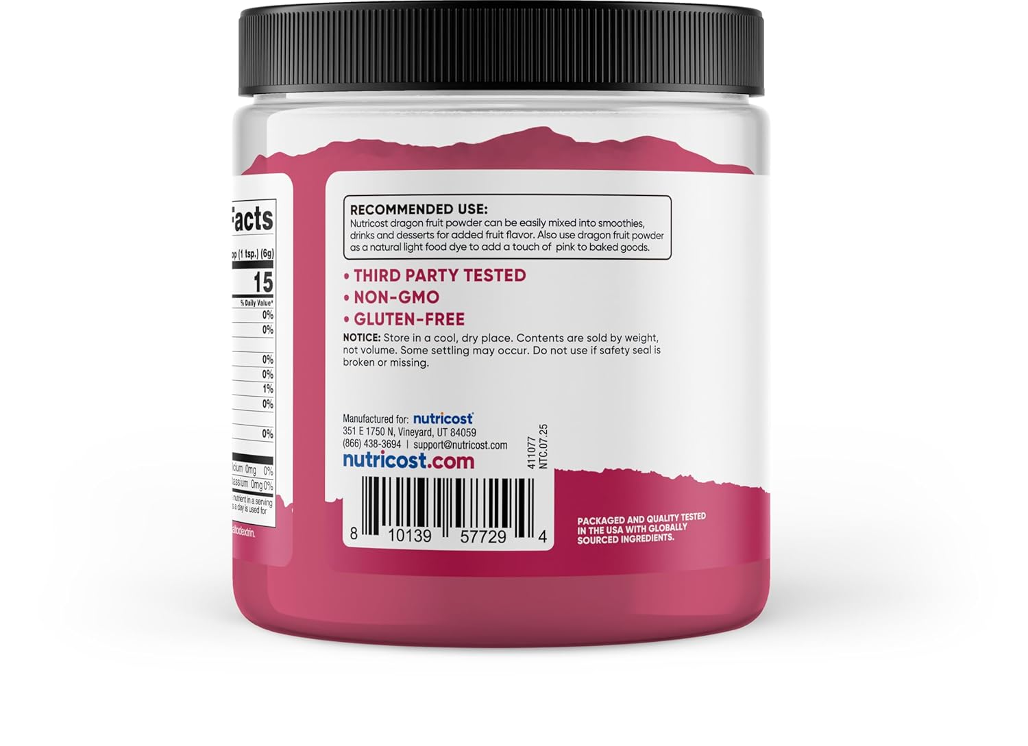 Nutricost Pantry Dragon Fruit Powder (8 oz) - Pitaya, Dried Dragon Fruit Juice Powder for Smoothies, Drinks & Desserts, Vegan, Gluten-Free, GMO-Free, 38 Servings - Image 4