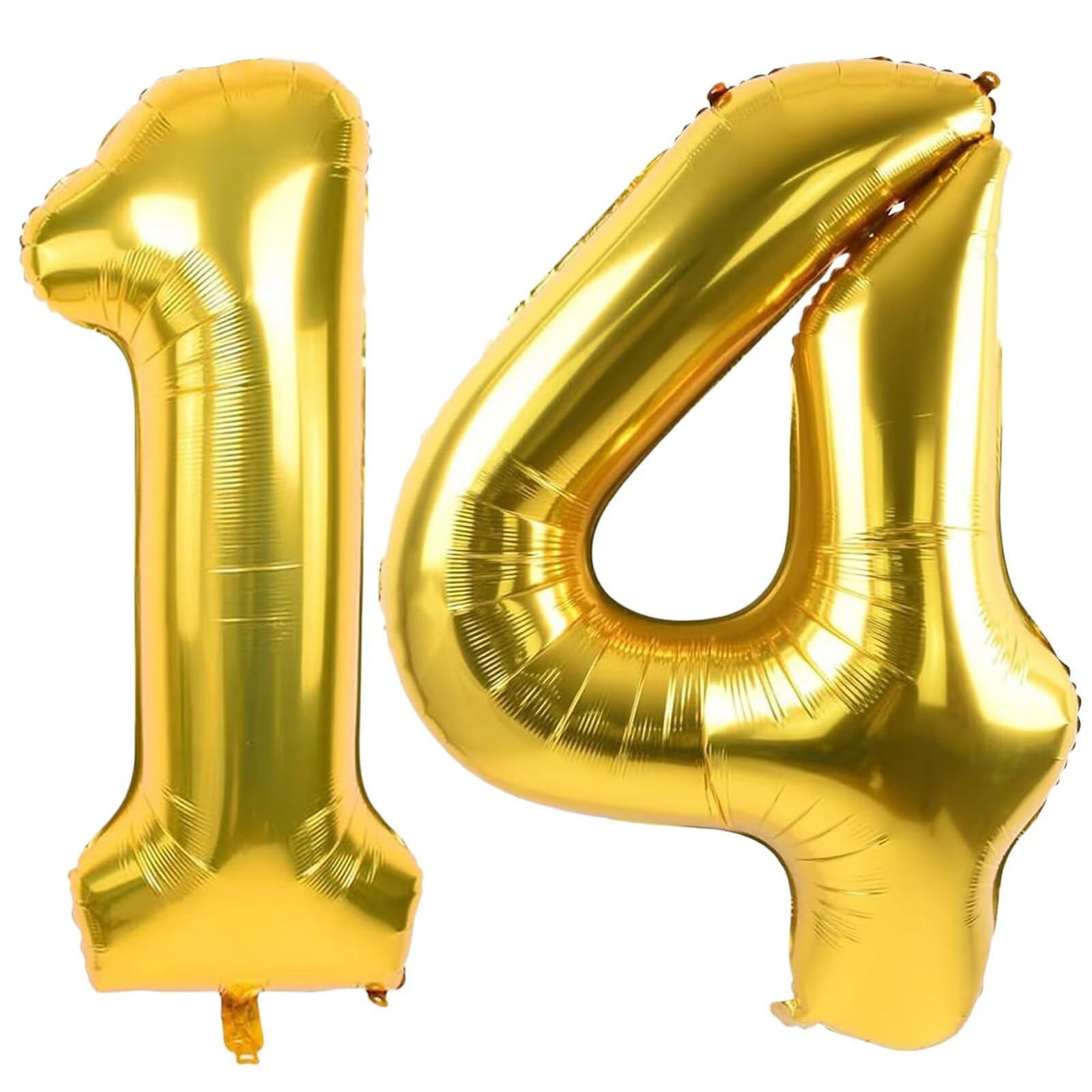 Gold Number 14 Balloons 40 Inch Large Aluminum Foil Number Balloons