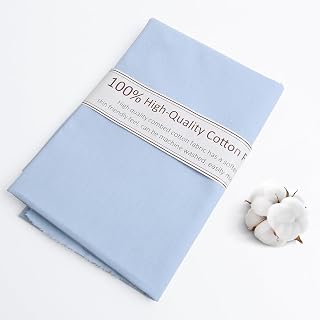 Lake blue cotton poplin fabric