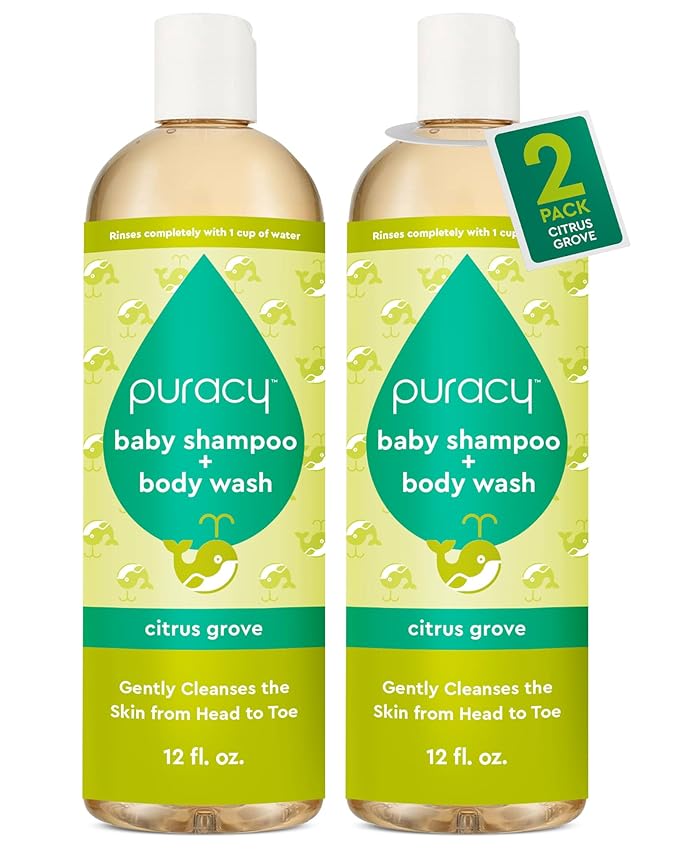 Puracy Shampoo & Body Wash for Children - Perfect Skin, Pure Ingredients with 12 Fruit & Vegetable Extracts for Silky Smooth Skin, Gentle Citrus Grove Aromas, 98.8% from Mother Nature, 12 Fl O...