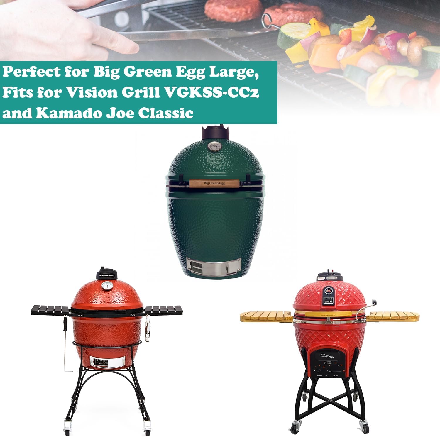 Charcoal Ash Basket and Griddle for Large Big Green Egg, Kamado Joe Classic Grill