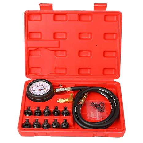أداة اختبار ضغط الزيت ، مجموعة مقياس ضغط الزيت ، 0-140 PSI أدوات تشخيص اختبار الضغط ، مجموعة أدوات اختبار ضغط زيت المحرك ، لشاحنة السيارة ( red )