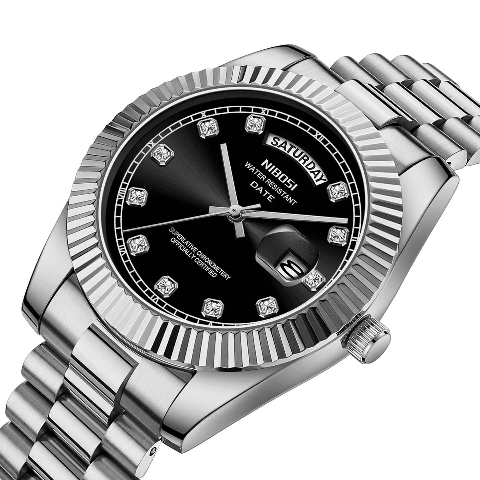 NIBOSI orologio uomo analogici al quarzo in acciaio inossidabile oro rosa argento orologi uomo impermeabili classici da lavoro Orologi da polso di design con giorno e data