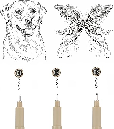 Miniatura 2 de Juego de marcadores micro punta fina  3 tamaños de bolígrafos con tinta archivada para dibujo técnico, anime y bocetos  Artistas, arquitectos e