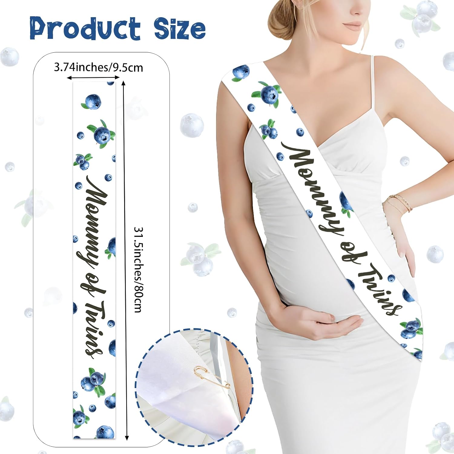 Blueberry Twins Baby Shower Decorations a Berry Sweet Baby is on The Way Mommy of Twins Sash Gifts for Mom-to-Be Fruit Blueberry Baby Shower Gender Reveal Pregnancy Announcement Party Supplies Favor