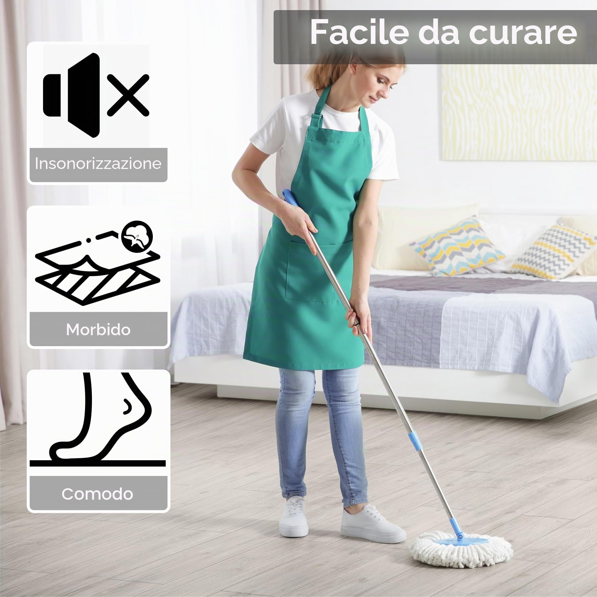 UISEBRT Pavimenti in PVC Autoadesivo Listoni in laminato vinilico, Effetto legno, 91,44 x 15,24 x 0,2 cm, 18 pezzi circa 2,5 m², Piastrelle Adesive PVC per Cucina Soggiorno Balcone, Beige Grigio