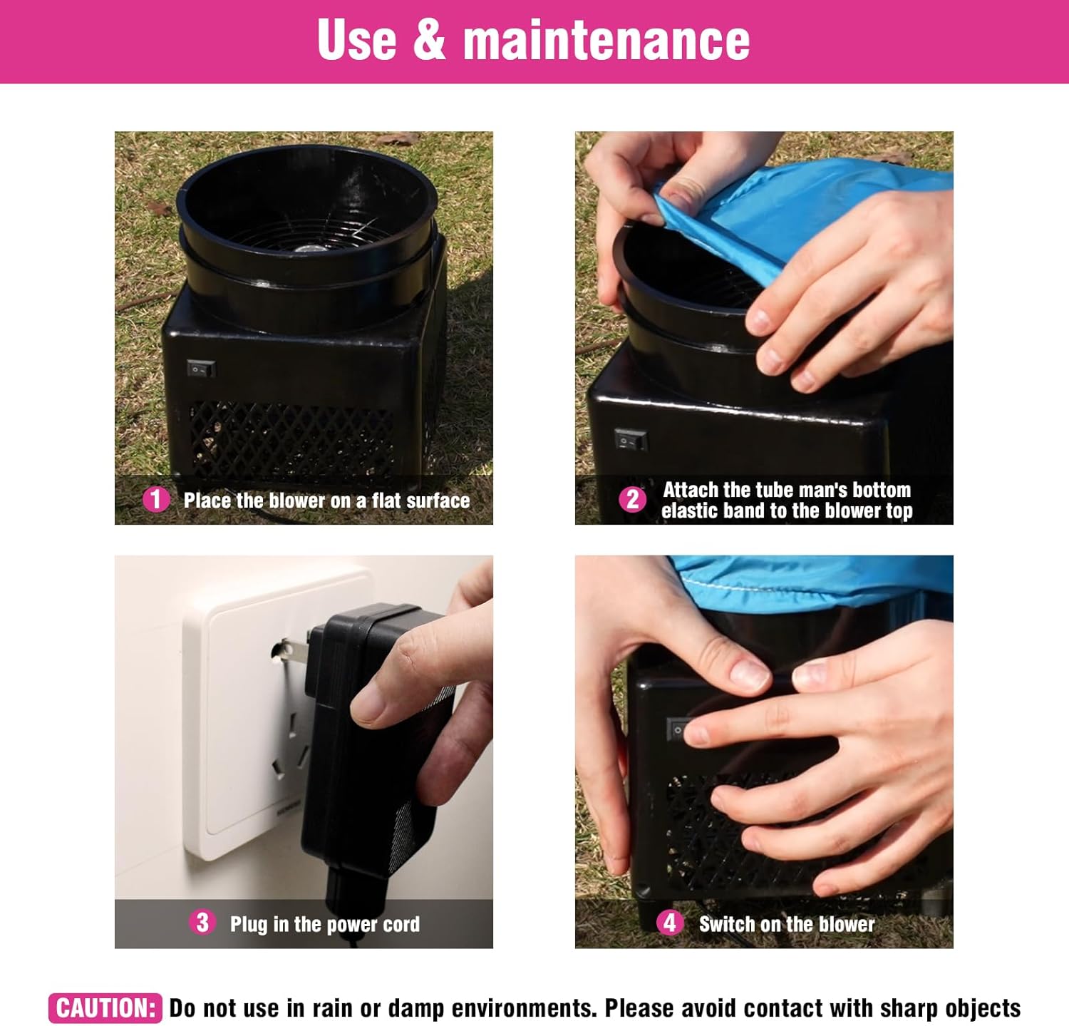 6FT Ice Cream Inflatable Tube Man with Weather-Resistant Blower (5.5'' Diameter) and Built-in LED - Wacky Waving Dancing Guy for Business Advertising Promotion