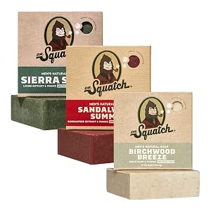 Dr Squatch Natural Bar Soap for Men - Cold Process Soap with No Harsh Chemicals - Sierra Storm