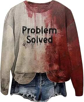 Problem Gelöst Halloween Sweatshirt Damen - Kapuzenpullover Mit Druck