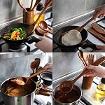 Cuillères en Bois pour la Cuisine, Ensemble d'Ustensiles de Cuisine, Ensemble d'Ustensiles de Cuisine avec Support, Repose-cuillère et Crochets Suspendus, Ustensiles de Cuisine en Bois de Teck – Ensemble Durable de 8 pièces par Woodenhouse
