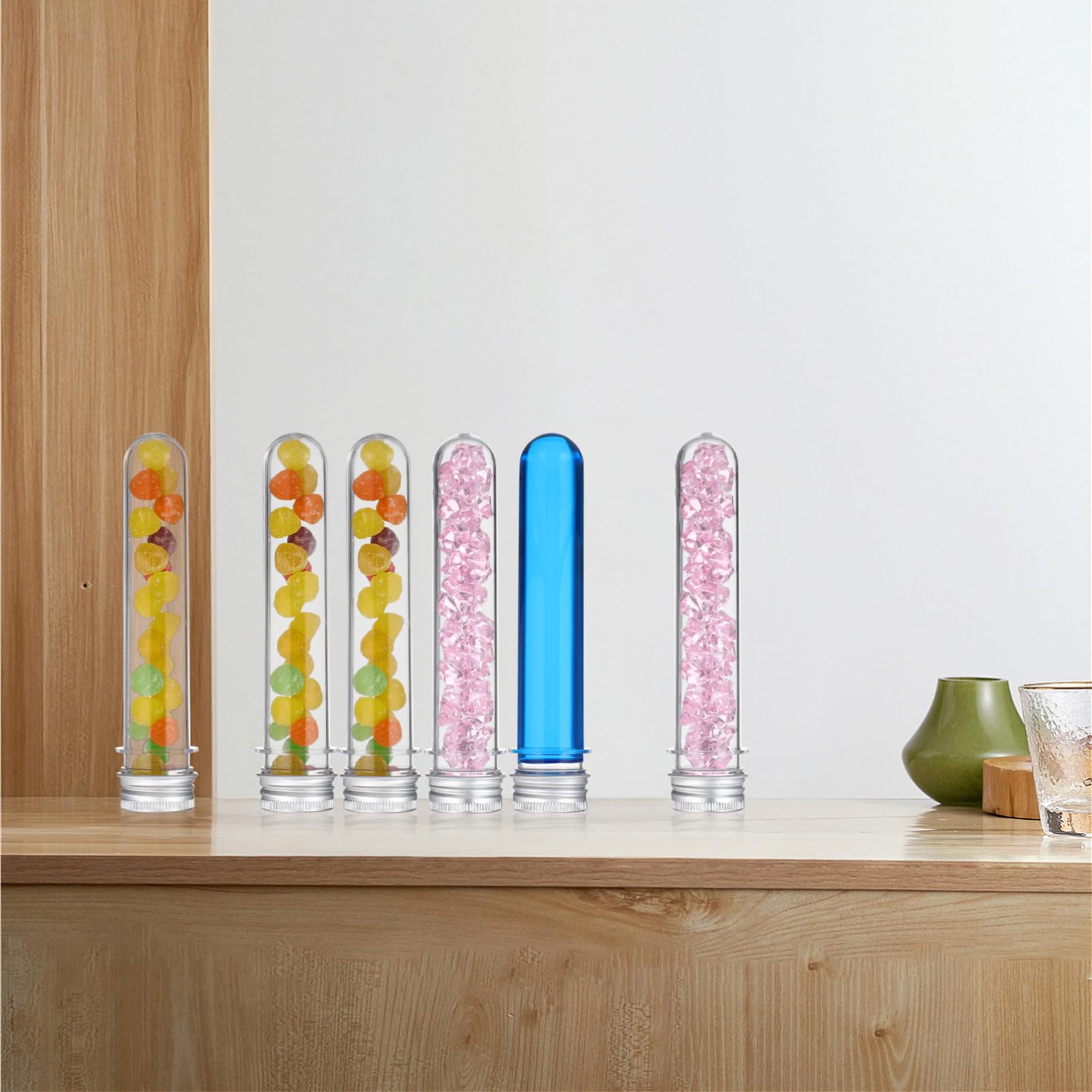 MAGICLULU Provette in Plastica Pet Trasparenti Provette Con Vite in Alluminio Campioni Oggetti Artigianali Inclusa