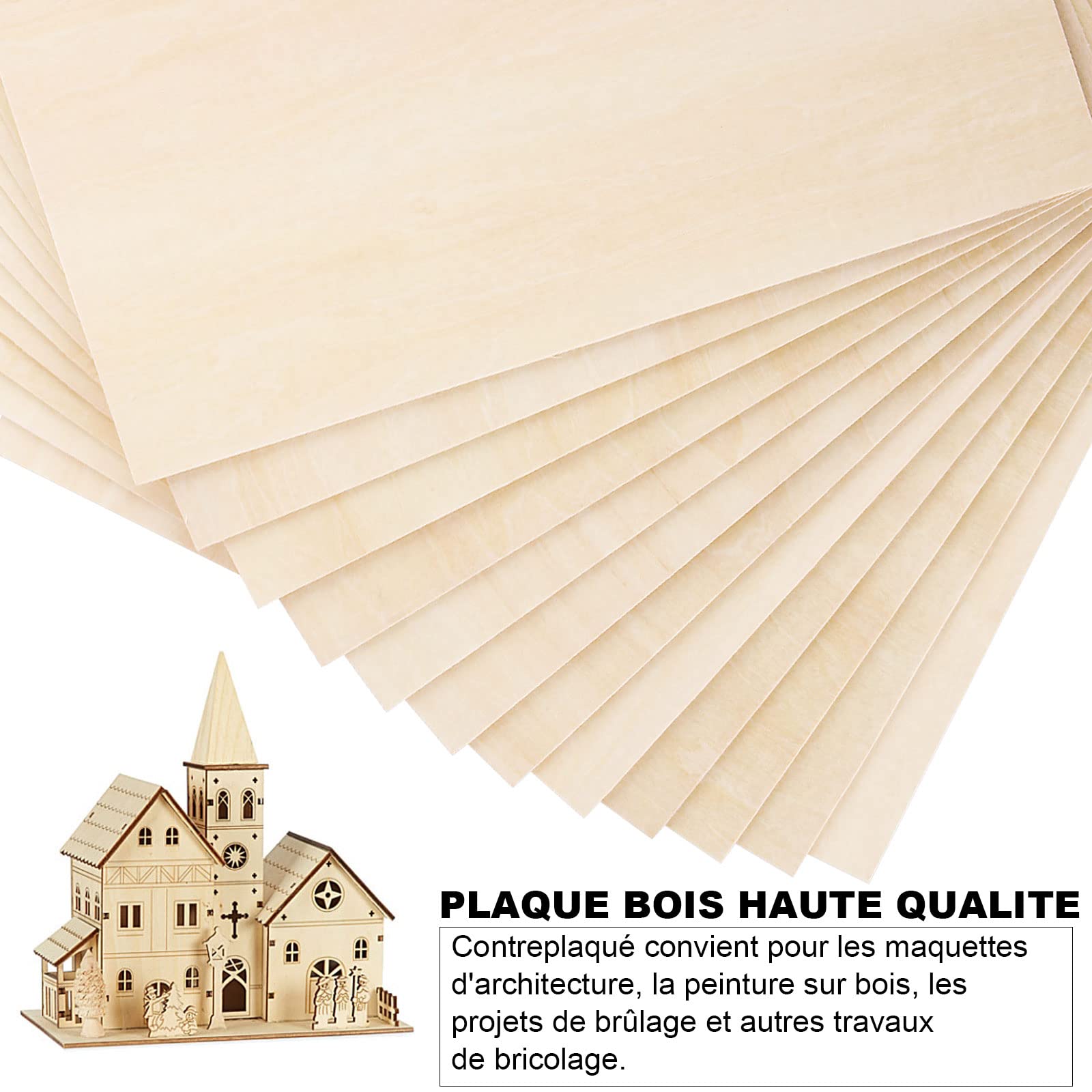 20 Fogli Compensato Di Tiglio - 30x20x0,2 Cm - Per Modellismo E Fai Da Te - Superficie Liscia - Foto 8