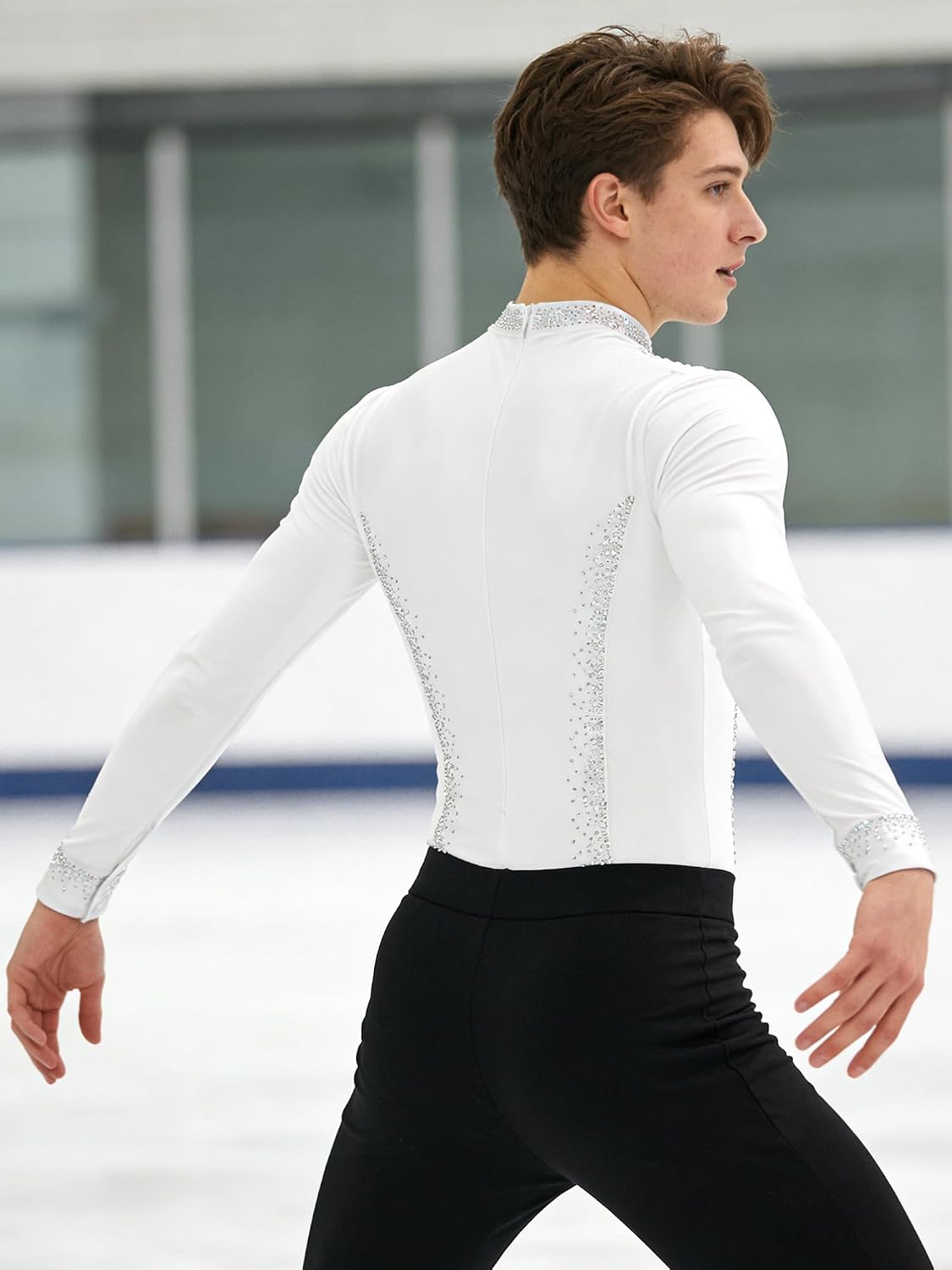 Slim Fit Bodysuit Mens Mesh Latin Dancewear