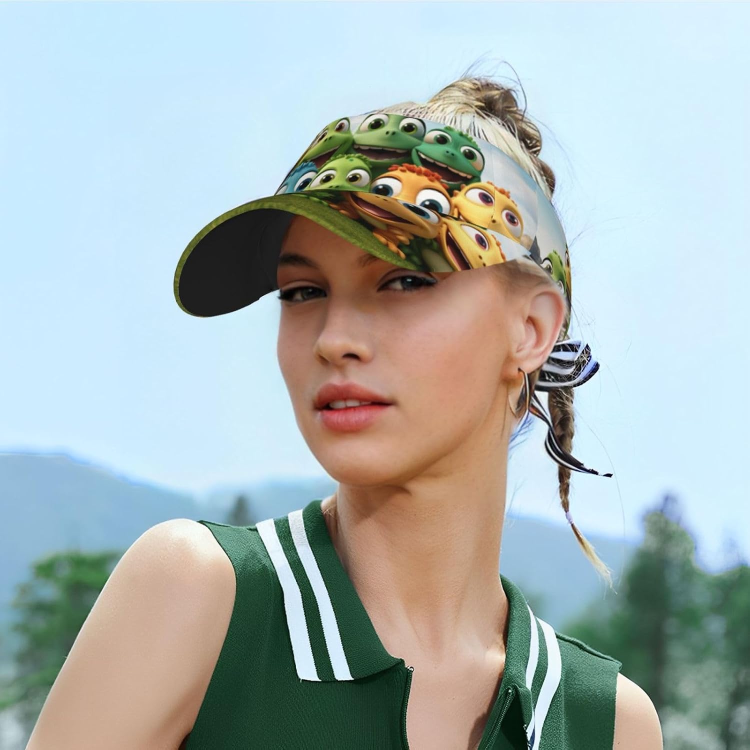 Colorful Dinosaurs Print Sport Sun Visor Hats Adjustable Empty Top Baseball Cap Women and Men Sun Visor Hat