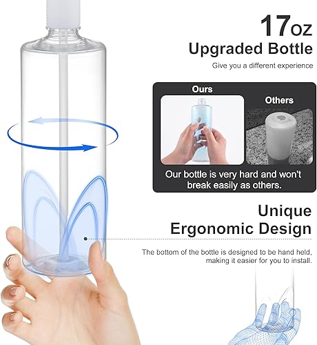Miniatura 5 de GAGALIFE Dispensador de jabón para fregadero de cocina con botella grande, dispensador de jabón integrado para fregadero de repuesto, negro mate