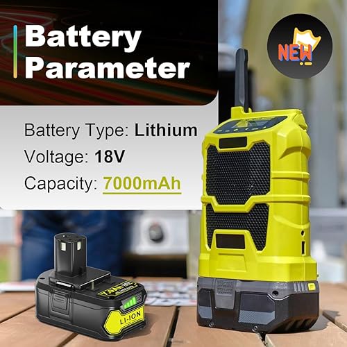 Miniatura 2 de LUMSING Paquete de 2 baterías de litio P108 de 7.0 Ah para Ryobi de 18 V, compatibles con batería Ryobi P102 P103 P104 P105 P107 P108 P109