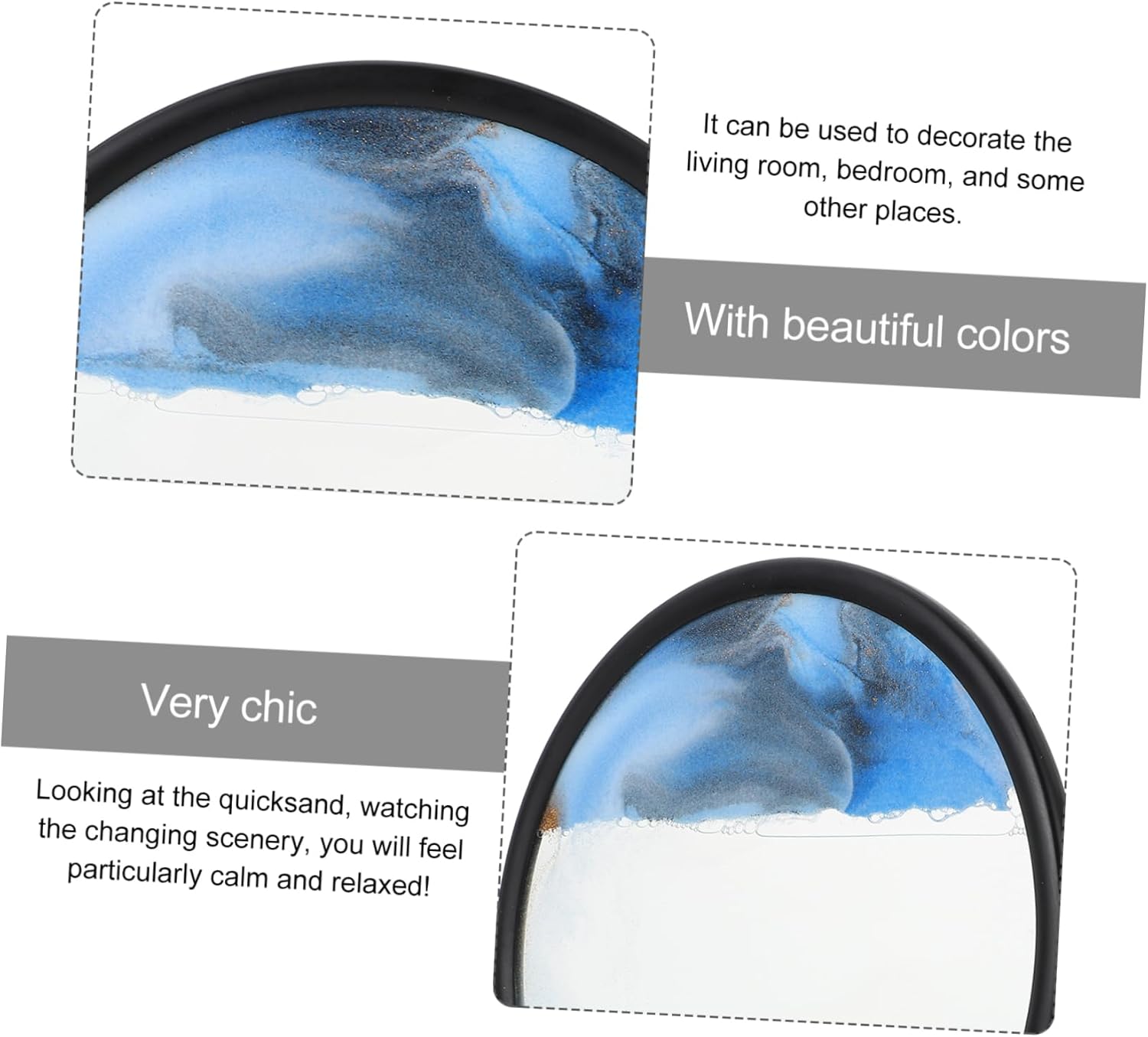 FAVOMOTO 1pc Quicksand Painting Home Desktop Ornament Chic Living Room Decor for Relaxation and Calm Year and Housewarming