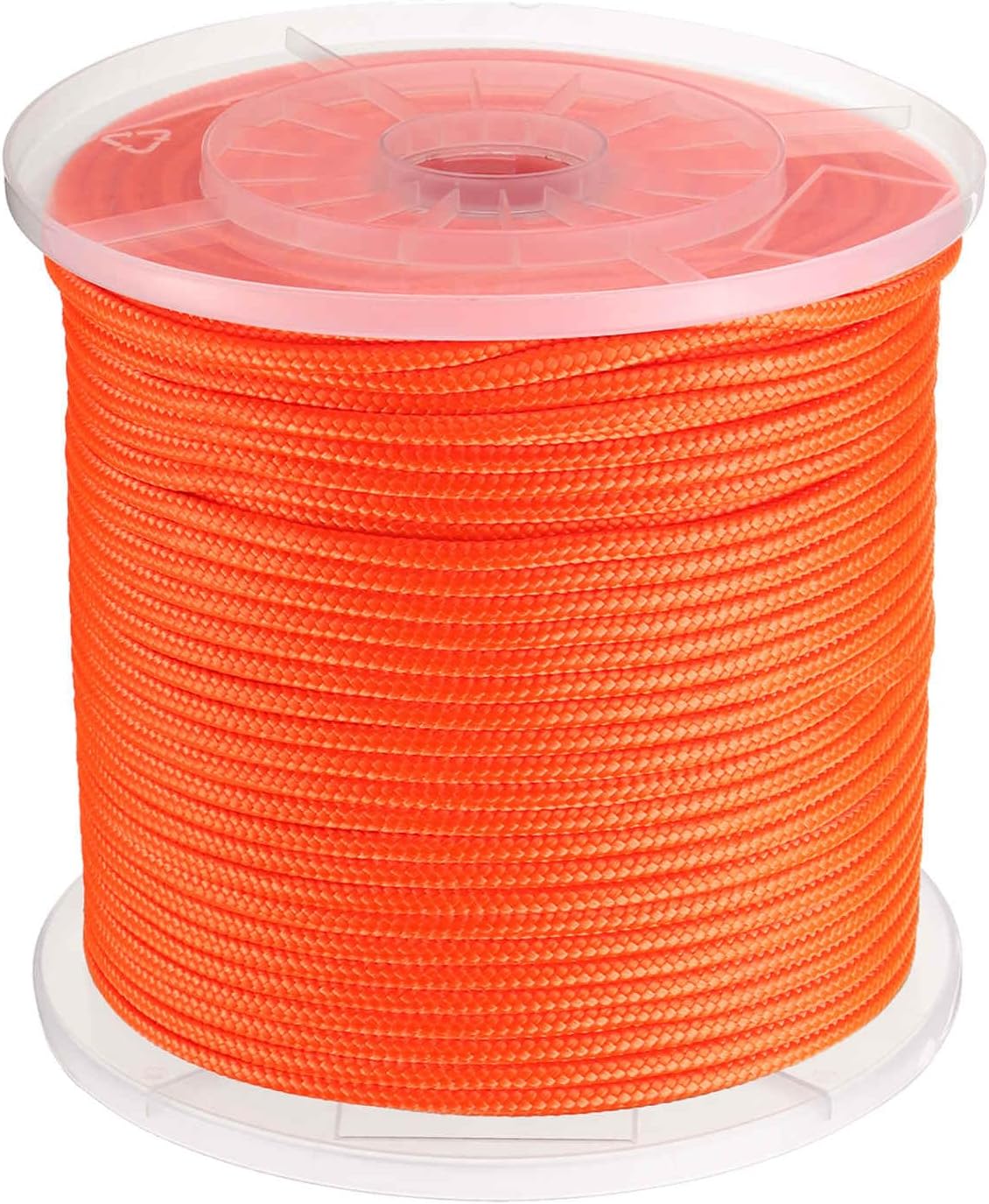 HARFINGTON Solid Braid Nylon Rope 1/4 Inch 500 ft Multipurpose Polypropylene Utility Rope Cord Line for Camping Flag Pole Knot, Orange