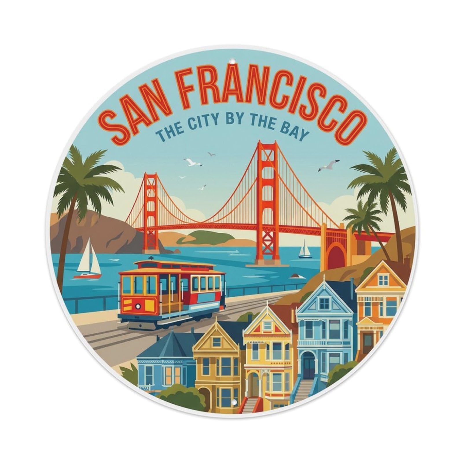 USA Vintage Travel San Francisco Metal Tin Sign