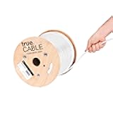TRUE CABLE Cat6A Direct Burial Bulk Ethernet Cable, 500ft, White, Waterproof, Outdoor Rated OSP, 23AWG Solid Bare Copper, 750MHz, PoE++ 100W, Unshielded UTP