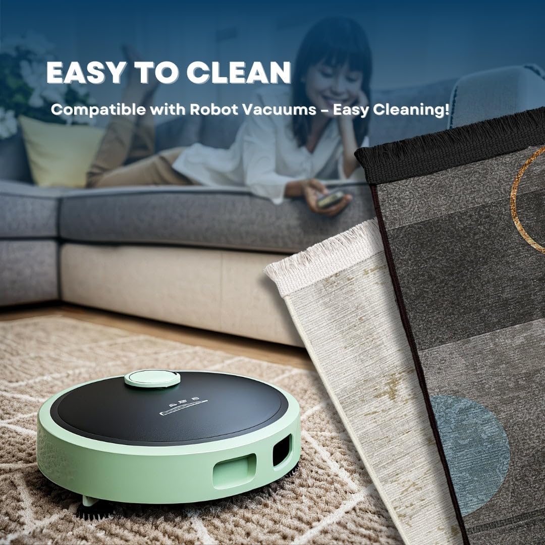 Mink No Pattern and Not Solid Color Non Slip Machine Washable Rugs for Living Room Bedroom Hallway Boho Moroccan Soft Neutral Vintage Look Geometric Bohemian Carpet Indoor Foldable Nonslip Area Rug