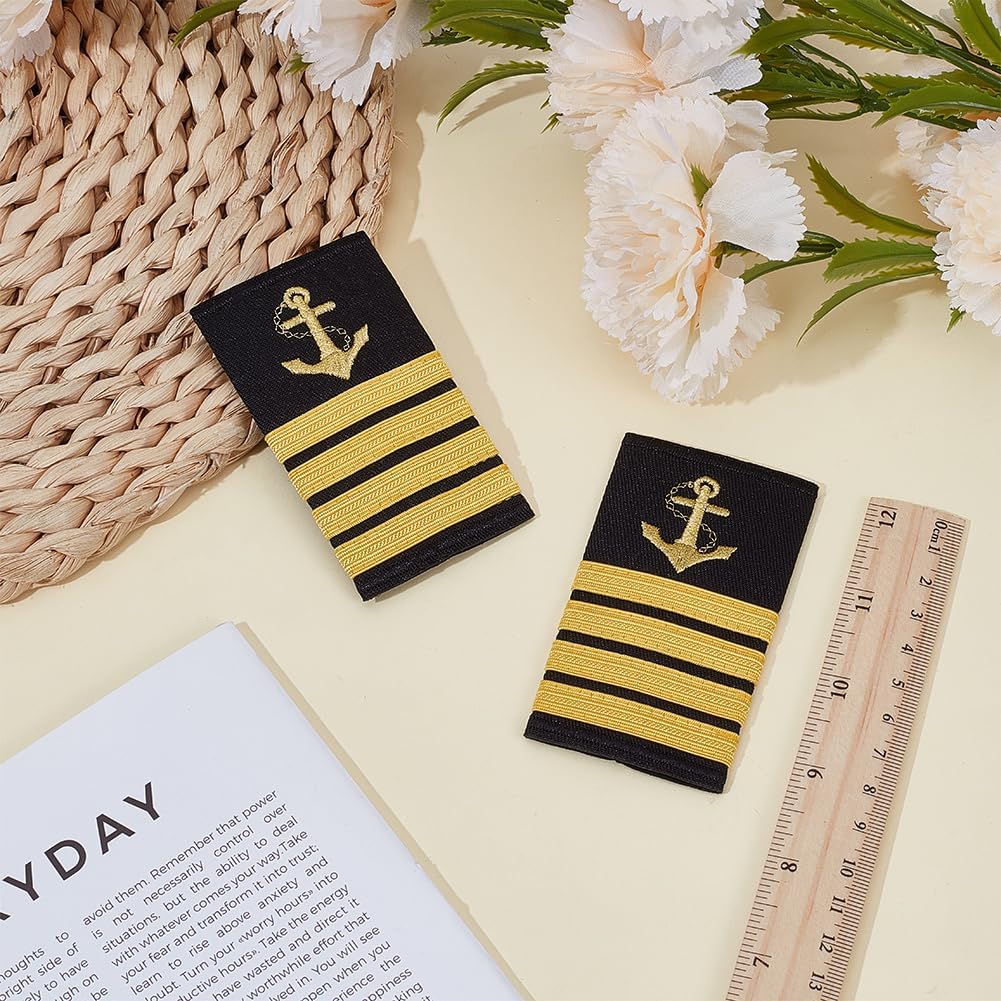 BENECREAT Sailor Epaulets Yacht Accessories 1 Pair Durable Polyester Shoulder Boards for Uniform Costume & Military Role Play