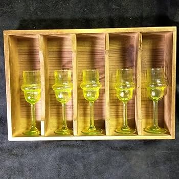 稀少☆イギリス ビンテージ ウランガラス ワイングラス　5個セット GLA075-14ec.jpg