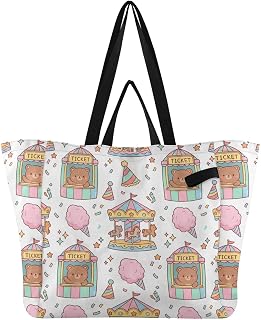 FRODOTGV Canvas Tote Bags Lightweight Kitchen Food Mom for Women Bridesmaid Gifts Happy Bears