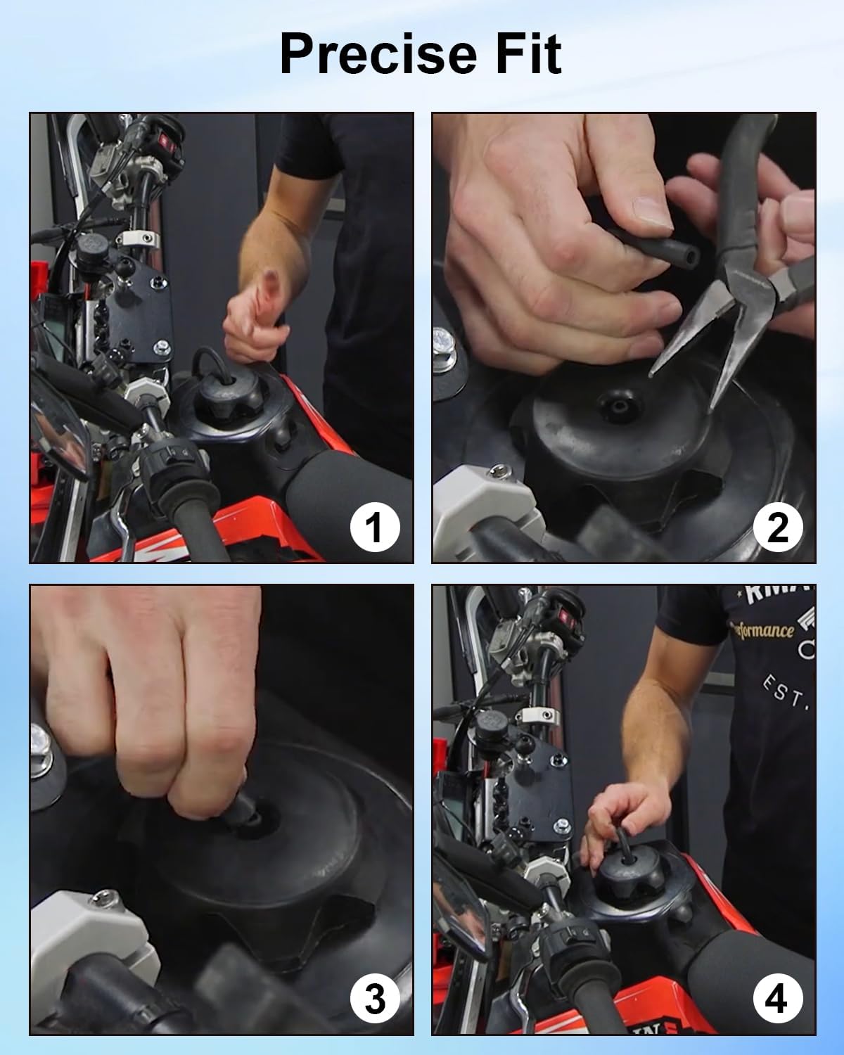 Fuel Tank Cap Compatible with Kawasaki Bayou Mojave Lakota Prairie 300 360 400 Tecate Replace 51048-1133 51048-1129 51048-1127 51048-1090, with Black Tube