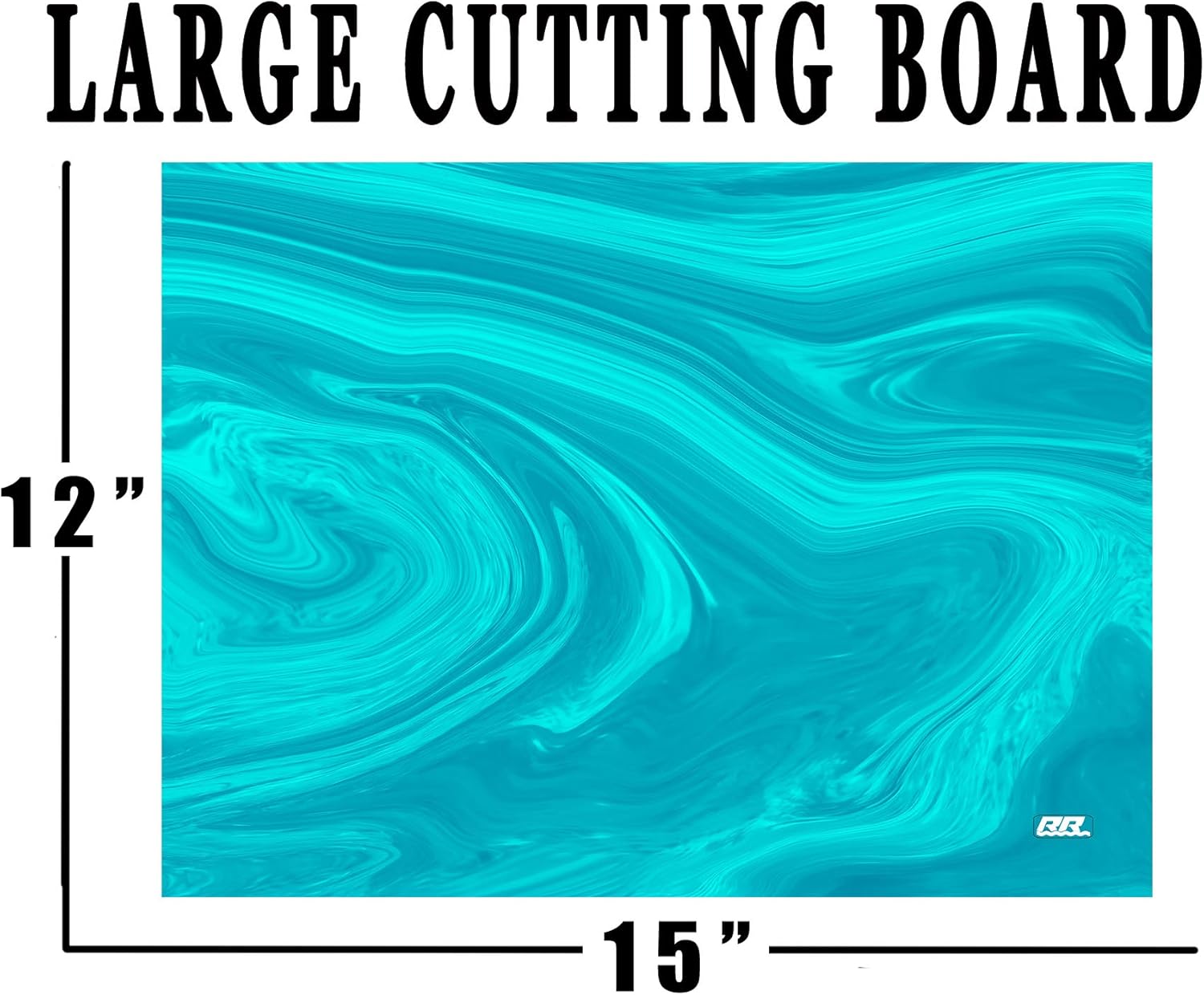 Buу 1 gеt 1 Aqua Blue Textured Marble Art Kitchen Glass Cutting Board Modern Decorative Gift Abstract Wavy Contrast Design