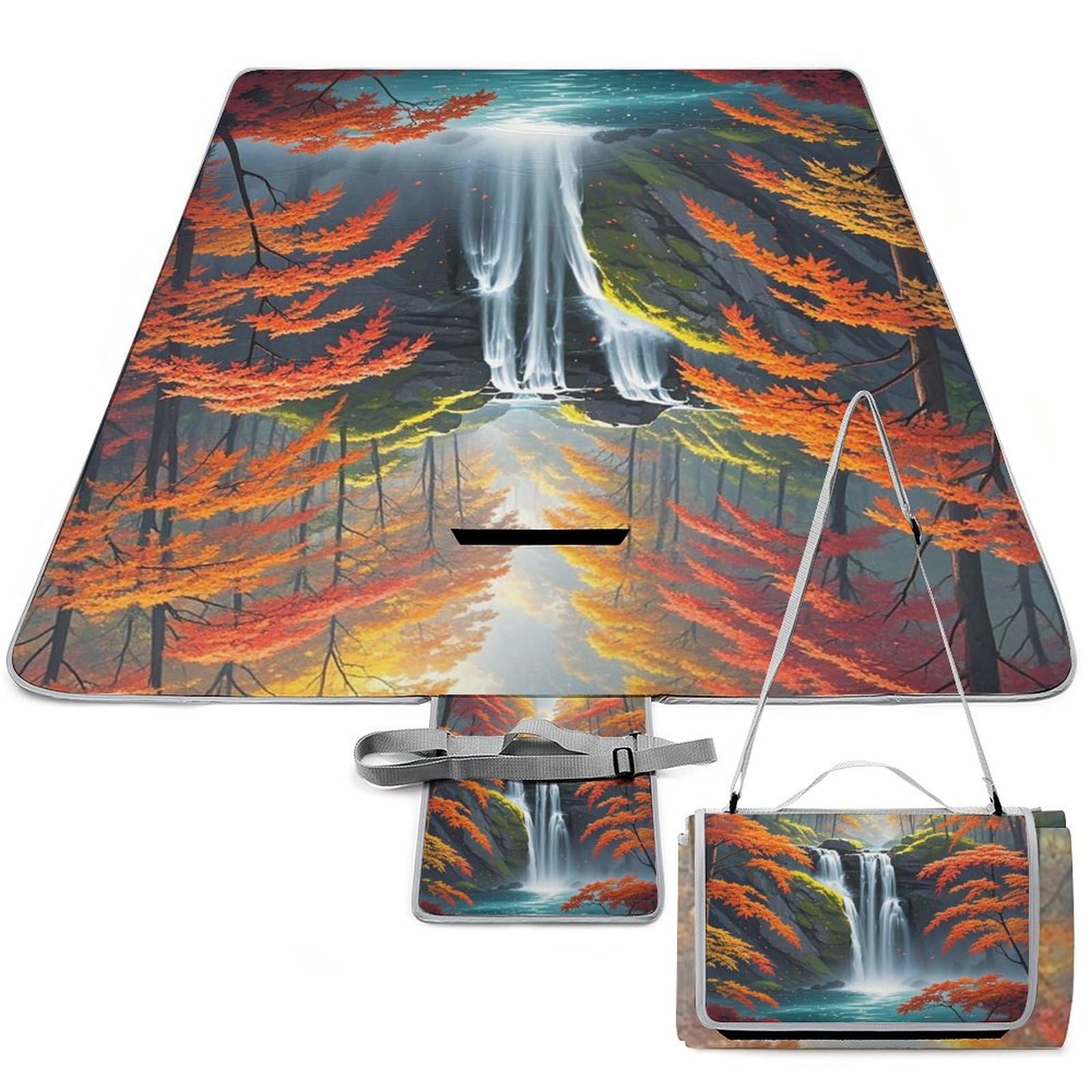 Couverture de pique-nique portable rouge tapis pliable pour parc et herbe