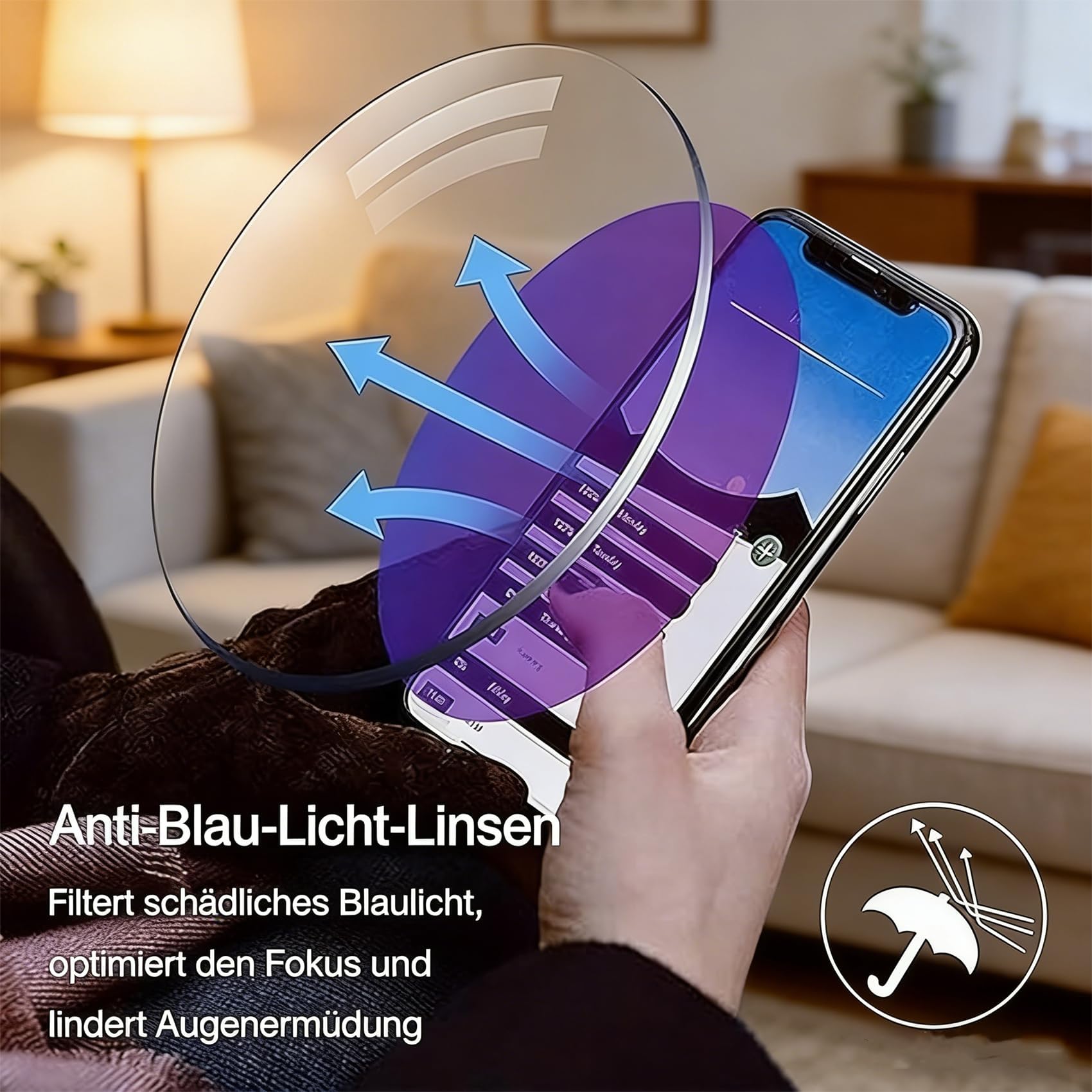 Neslemy Brille, Autofokus Brille Mit Selbsteinstellung, Intelligente Zoom-Brillen Mit Blaulichtschutz Für Damen Und Herren, Für Menschen Mittleren & Höheren Alters, Weiche Silikon-Nasenpads (Mix)