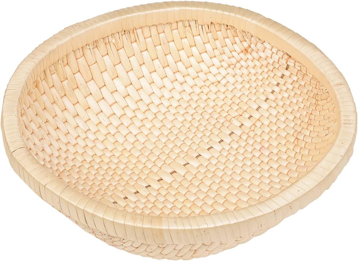 ZSH Wicker basket Handwoven Bread Basket, Woven Tabletop Serving Basket (27CM/10.6'')