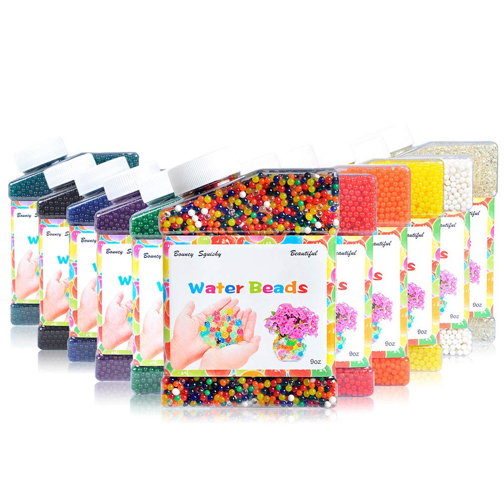 Ubervia® 30000pcs Water Beads Rainbow Mix Crystal Soil Non-Toxic Bottled Package for Inside Decoration Air Fresh Children Toy