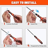 Vista 4 de ValueMax Juego de 7 Limas de Aguja Intercambiables, Juego de Limas Pequeño Incluye Lima Plana, Lima Plana con Punta, Lima Redonda, Lima