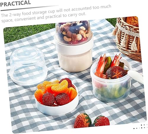 Miniatura 2 de 2 juegos de cajas herméticas para ensalada, contenedor de aperitivos, ensalada de frutas, caja de almacenamiento de plástico con tapa, tazas de