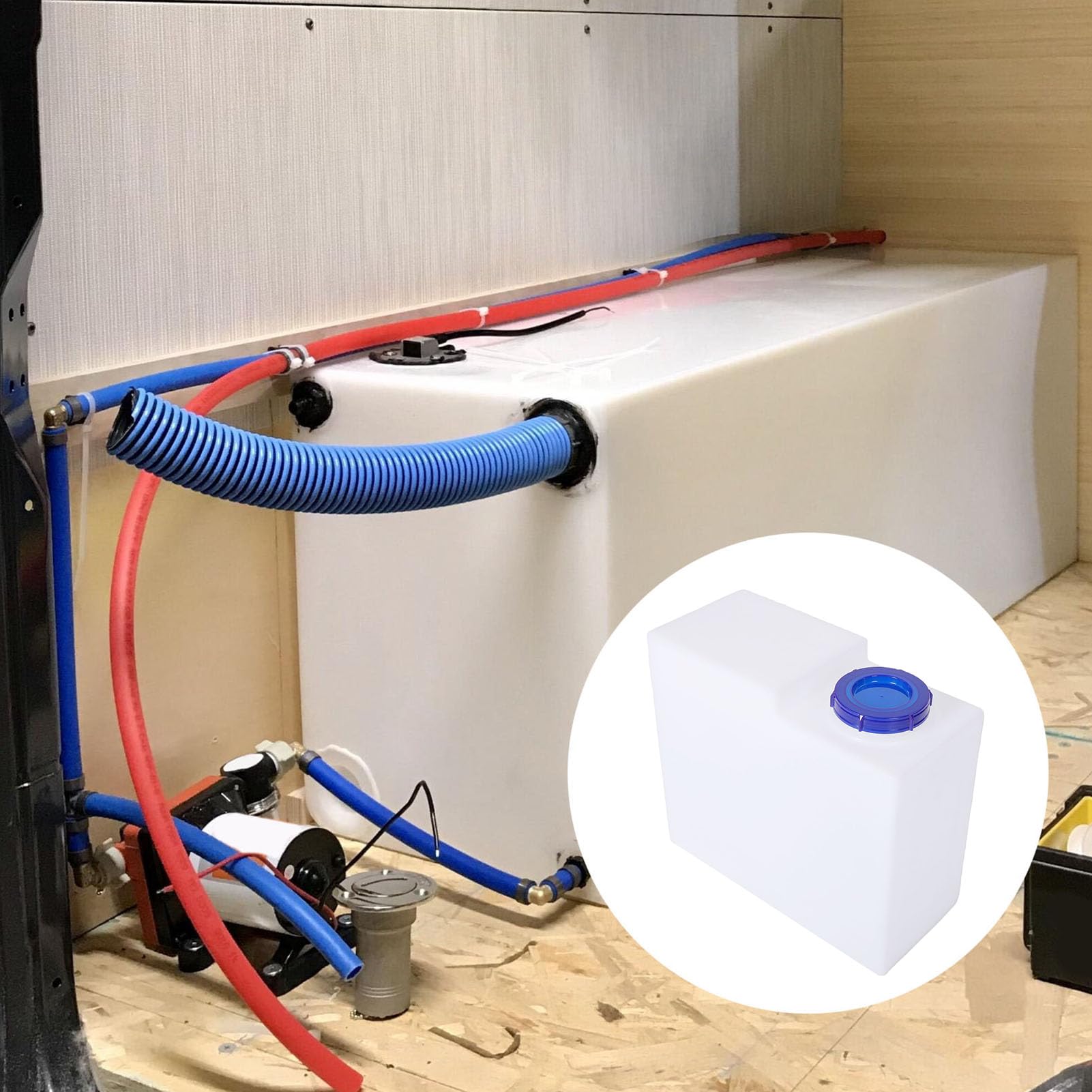 banapoy Wohnmobil-Wassertank, 9,5 Gallonen, Lebensmittelechtes LLDPE, Trinkbar, Frischwasserspeicher, Fäkalientank für Wohnmobil, Anhänger, Boot,Yacht, Zum Kochen, Reinigen, Duschen