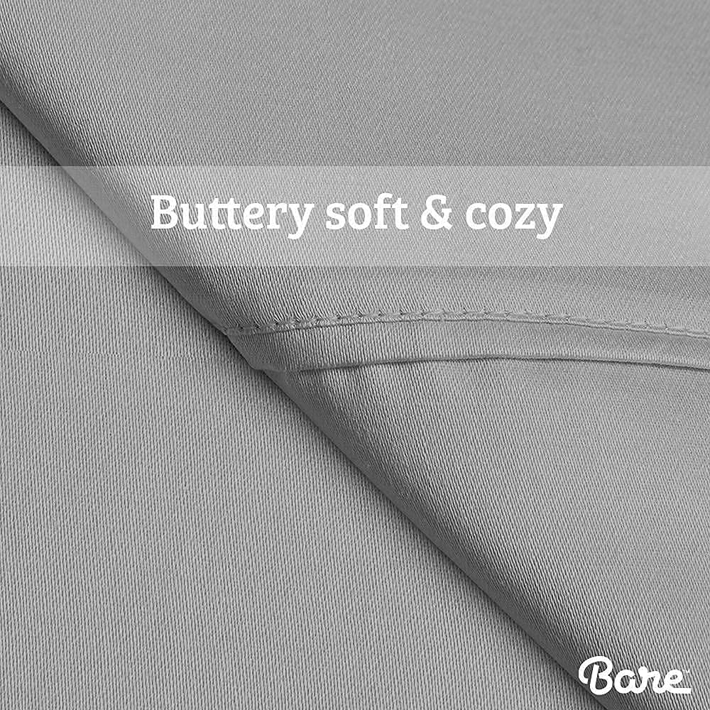 Bare Home Bedding Bundle - 6 Piece Microfiber Sheet Set with 4 Pillowcases (Queen, Light Grey)