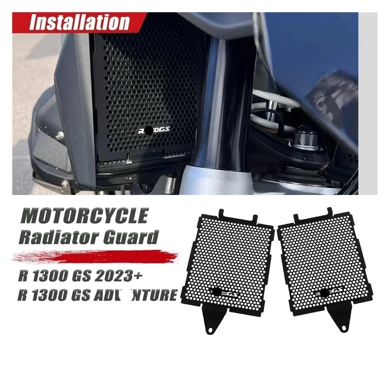 Accesorios De Motocicleta, Cubierta Protectora para Parrilla De Radiador, Protector para B&MW R1300GS R 1300 GS R1300 GS GS1300 R 1300GS 2023 2024 Cubierta Rejilla radiador