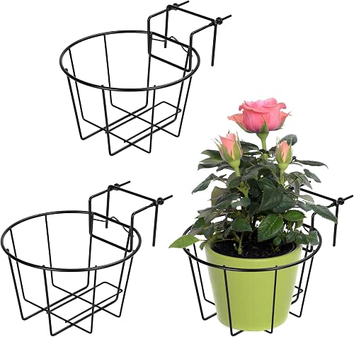 TQVAI Adjustable Hanging Railing Planter for 1.89 to 3.5 Inches