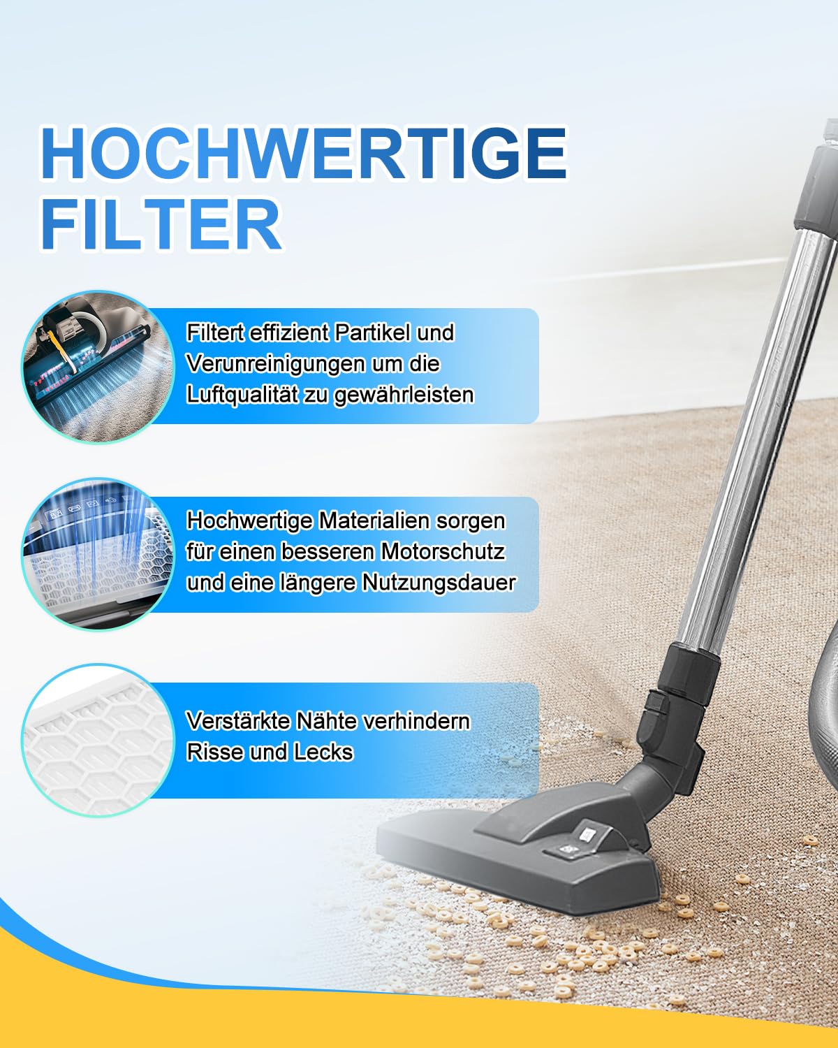 KEEPOW 1 filtr do odkurzaczy Miele Hepa Airclean SF-HA 50, Kompatybilny z Miele Complete C3 & C2, Compact C1 & C2, S8340, Hepa Airclean 50 dla S4000, S5000, S6000 & S8000 Baureihe