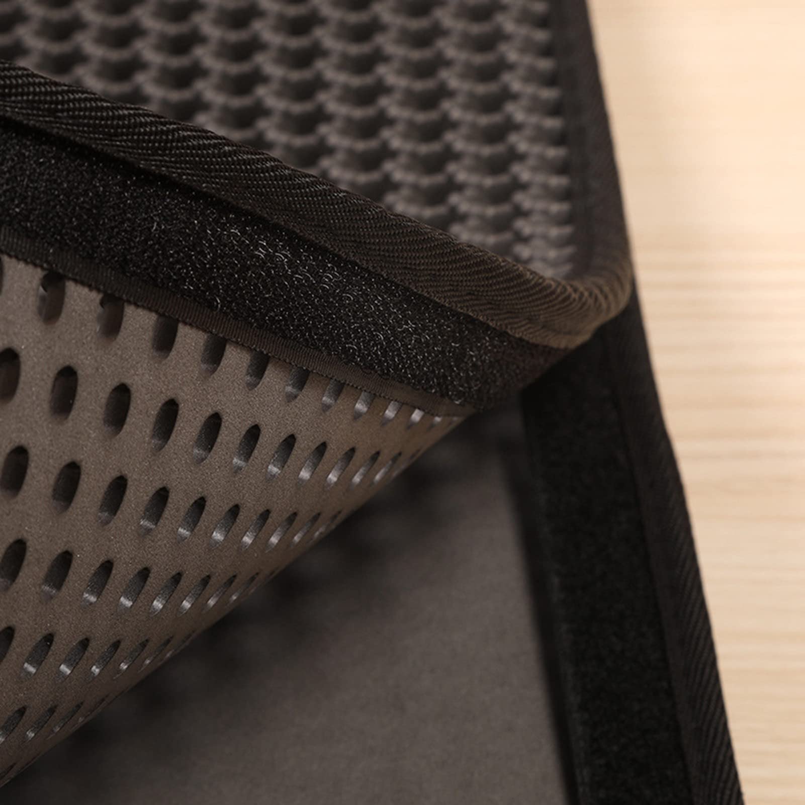 KIMISS Estera para Atrapar para Gatos, Doble Capa, Impermeable, Antideslizante, Fácil de Limpiar, Estera para Residuos de Gatito para Alimentación de Mascotas (BLACK)