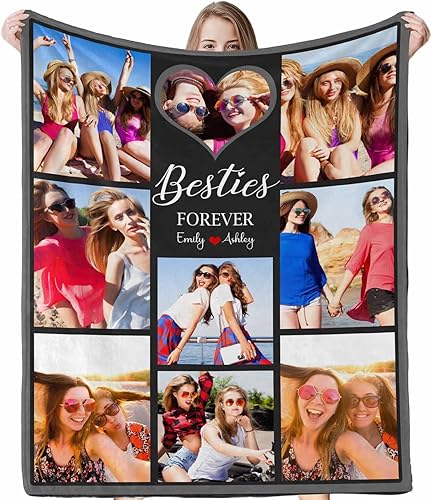 Miniatura 3 de D-Story Manta personalizada con collage de fotos, acogedora, súper suave, cálida y cómoda. Utiliza fotos de tu boda, cumpleaños, gatos, perros,