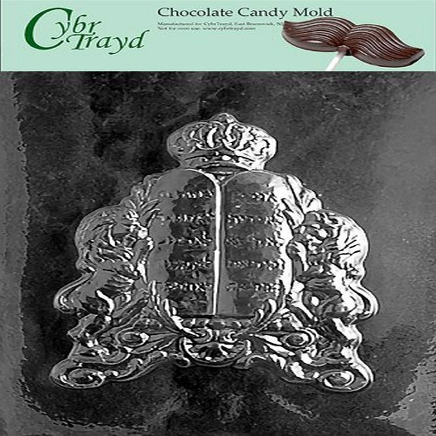 Cybrtrayd R040 10 Mandments Molde de chocolate con instrucciones exclusivas de moldeado de chocolate con derechos de autor y paquetes opcionales de embalaje de dulces