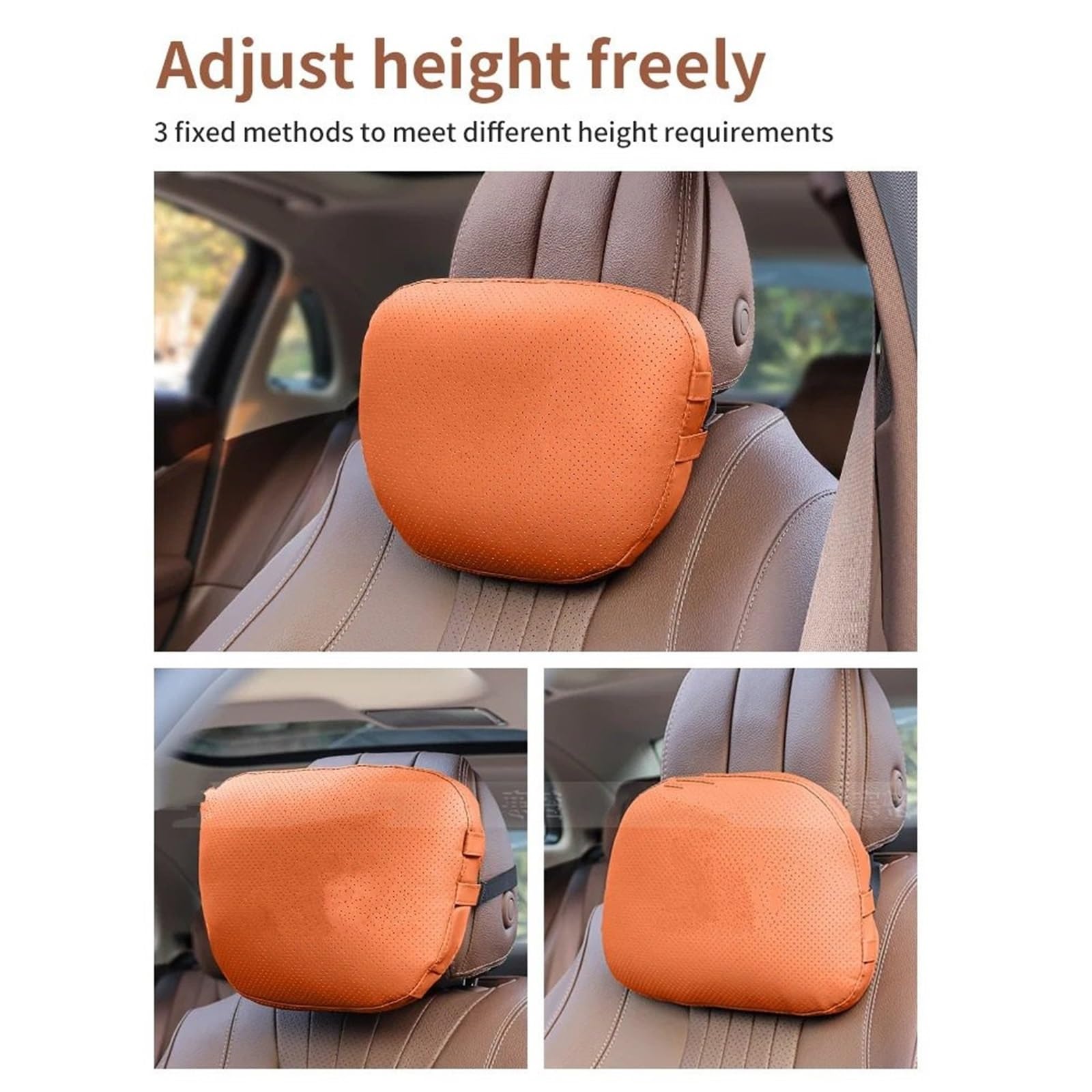 Cale-têtes pour sièges Auto Compatible avec Bentley Continental GT, Mulliner Bentayga. Coussin Lombaire Appui-tête pour Voiture de Tourisme, Coussin Doux pour la Nuque Tête de Voiture(Brown)