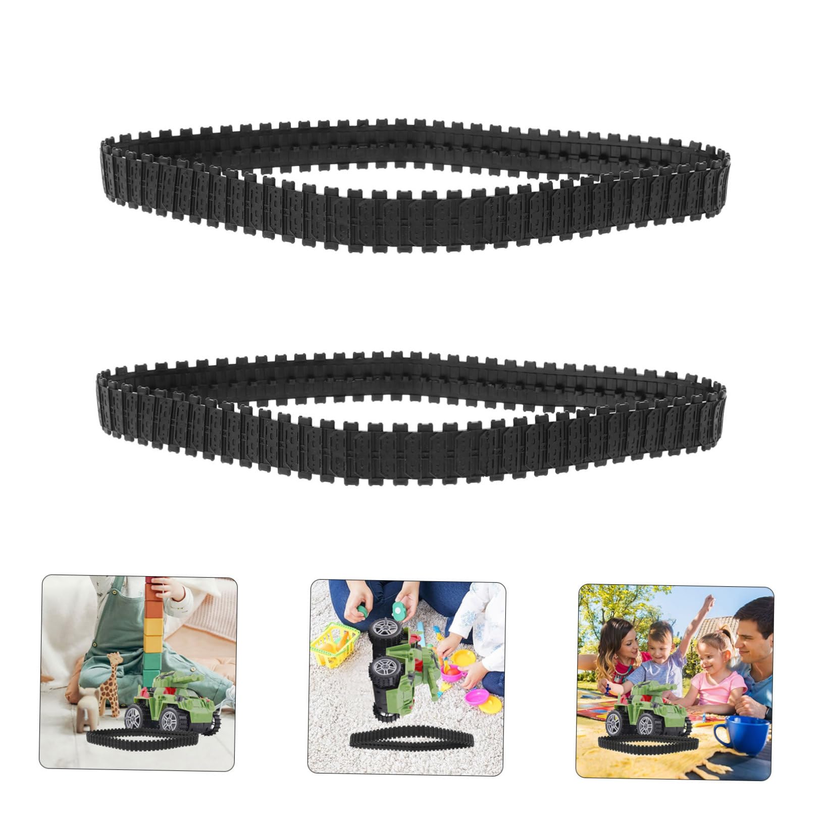 WHAMVOX 2pcs Rubber Tank Tracks for Robot Replacement Wide Easy to Install Suitable for Tank Models and Crawler and Lightweight